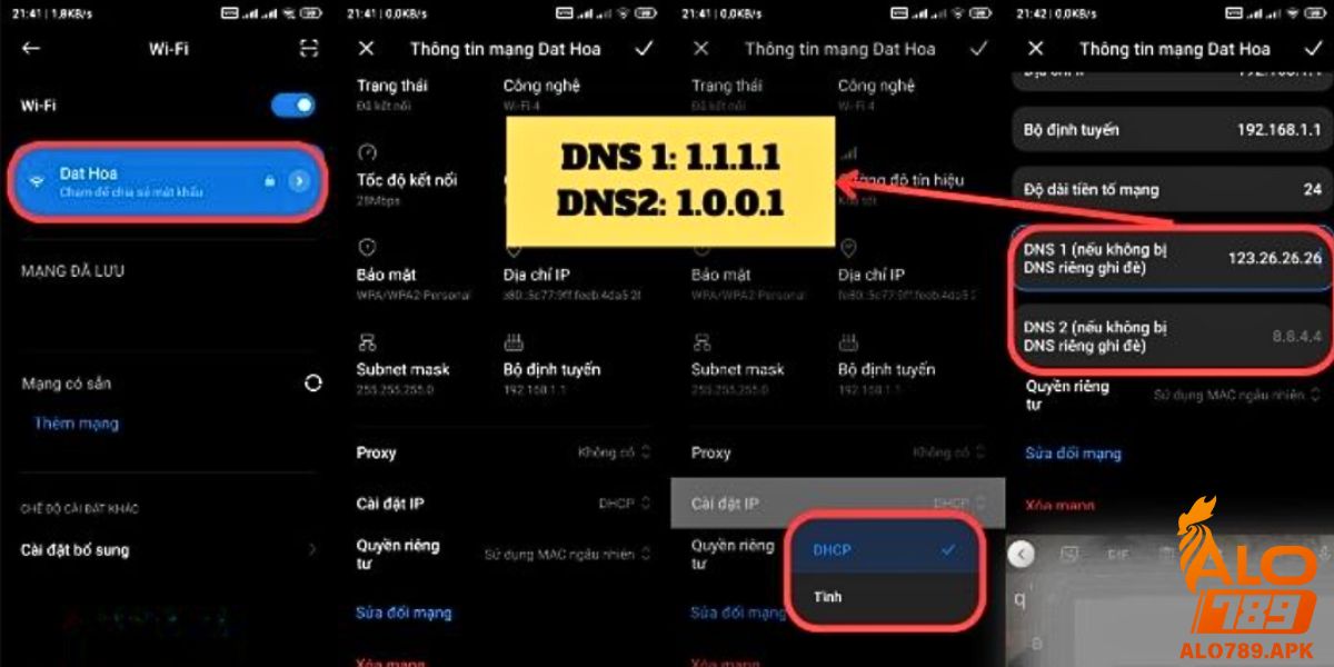 Đổi DNS 1.1.1.1 trên điện thoại Android